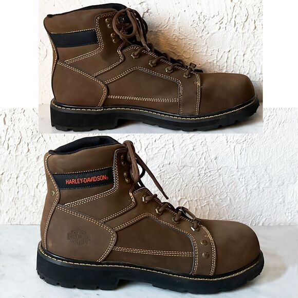 Harley-Davidson Keating Brown Leather Motorcycle Work Boots D93378 - Mens 11.5 main image 9